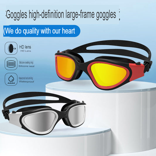 Swimming goggles for adults, anti-fog, high-definition electroplating, competition swimming goggles, silicone waterproof swimming goggles, swimming goggles