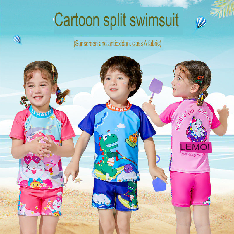 Children's Sunscreen Cartoon Split Swimsuit Girls Swimsuit Girls Swimwear