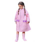 children's solid color raincoat children's raincoat with school bag bits boys and girls poncho student rain gear