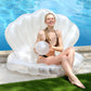 inflatable shell floating row pearl ball fan-shaped mount water park mermaid floating bed