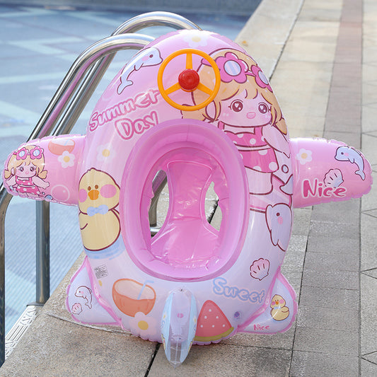children's steering wheel toy car horn boat baby water swimming ring inflatable swimming seat boat