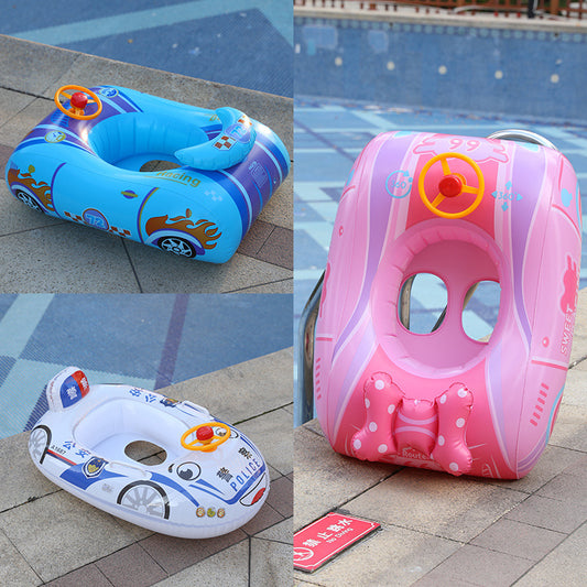 children's steering wheel 110 car horn boat baby water swimming ring inflatable swimming seat boat