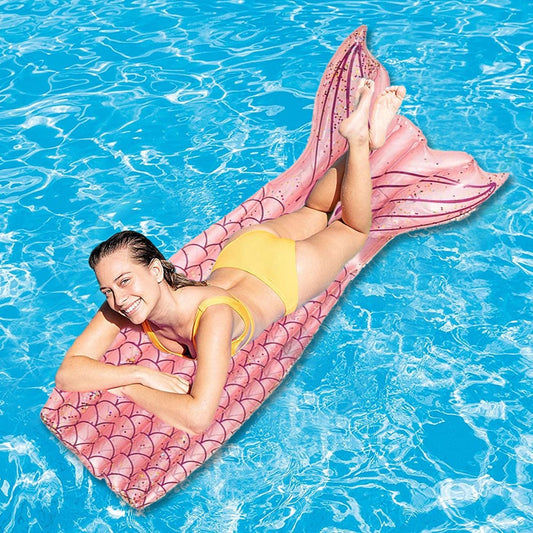 new product PVC sequined mermaid floating fish tail water leisure inflatable floating bed