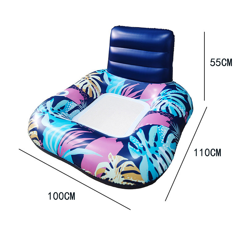 Pool inflatable seat floating row outdoor water backrest clip net seat floating bed leaf inflatable floating row