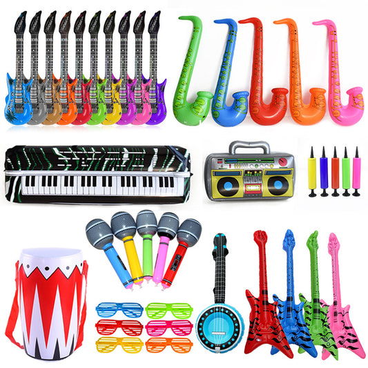 inflatable musical instruments European and American party toys entertainment interactive props wholesale inflatable guitar balloons saxophone
