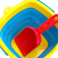 Beach toys foldable and portable children's buckets for catching fish and crabs for babies to dig sand and play in the water with shovels