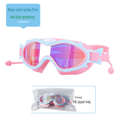 New children's macaron swimming goggles PC anti-fog swimming goggles waterproof goggles