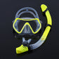 Adult diving goggles snorkel set free diving swimming equipment large frame silicone tempered glass mirror