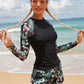 Women Long Sleeve Swimwear Floral Bikini Swimsuit