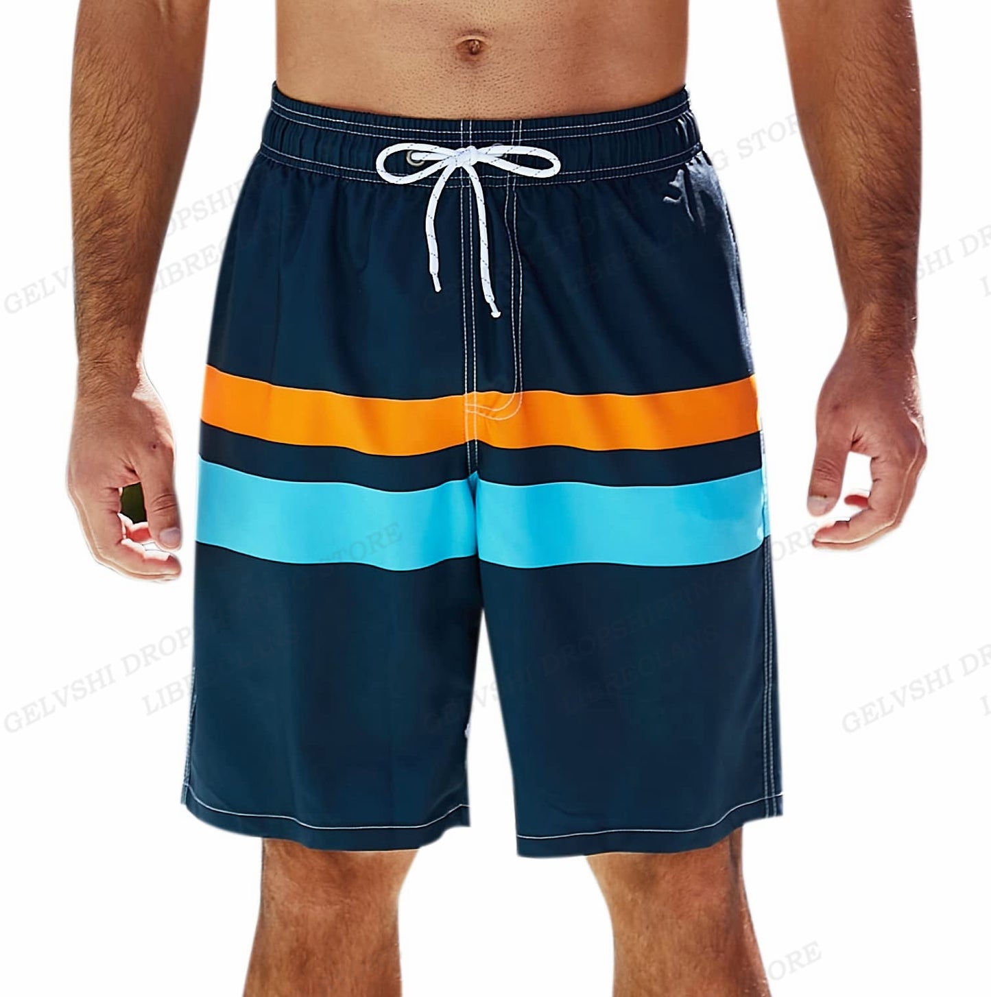 Men's swimming beach bar Sripted Swim shorts