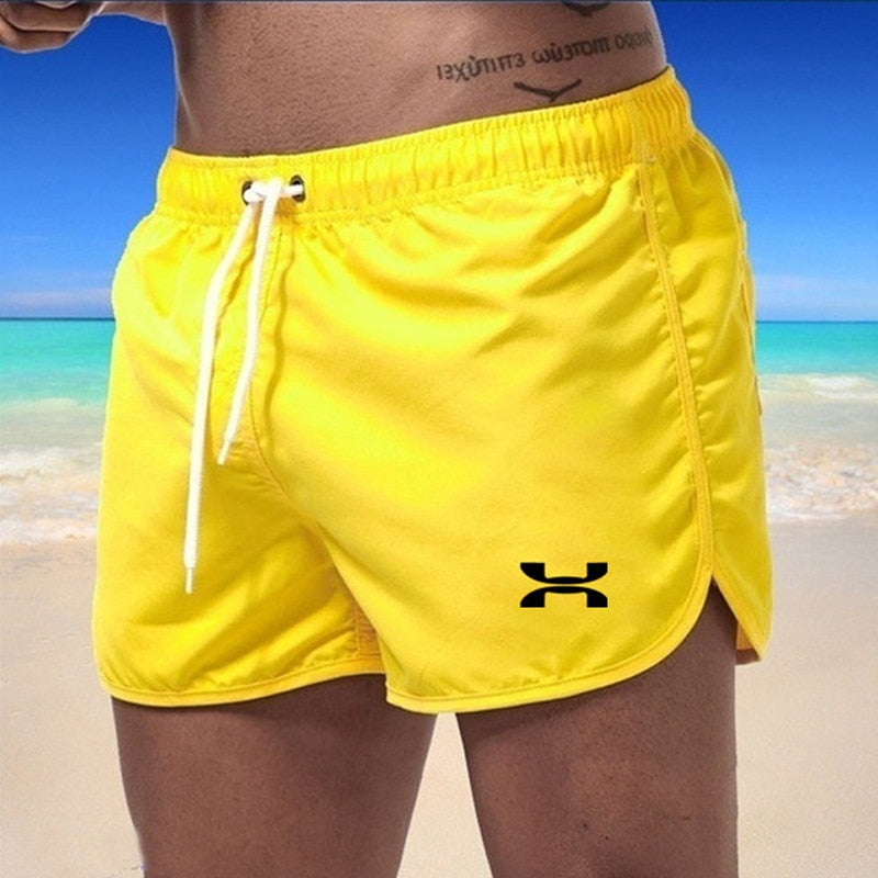 Men's Beach Shorts Gym Running Short Pants Fashion Printed Quick-drying Swimming Trunk