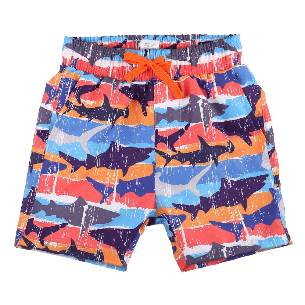 Kids Summer Beach Pants Cartoon Print Shorts for Boys