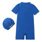 Toddler Kids Baby Boys 1 Piece Zipper Swimwear With Hat Rash Long Sleeve SwimSuit