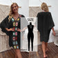 Women Beach Cover-Ups Summer Tunic Cover Up Long Knitted Beachwear Swimsuit