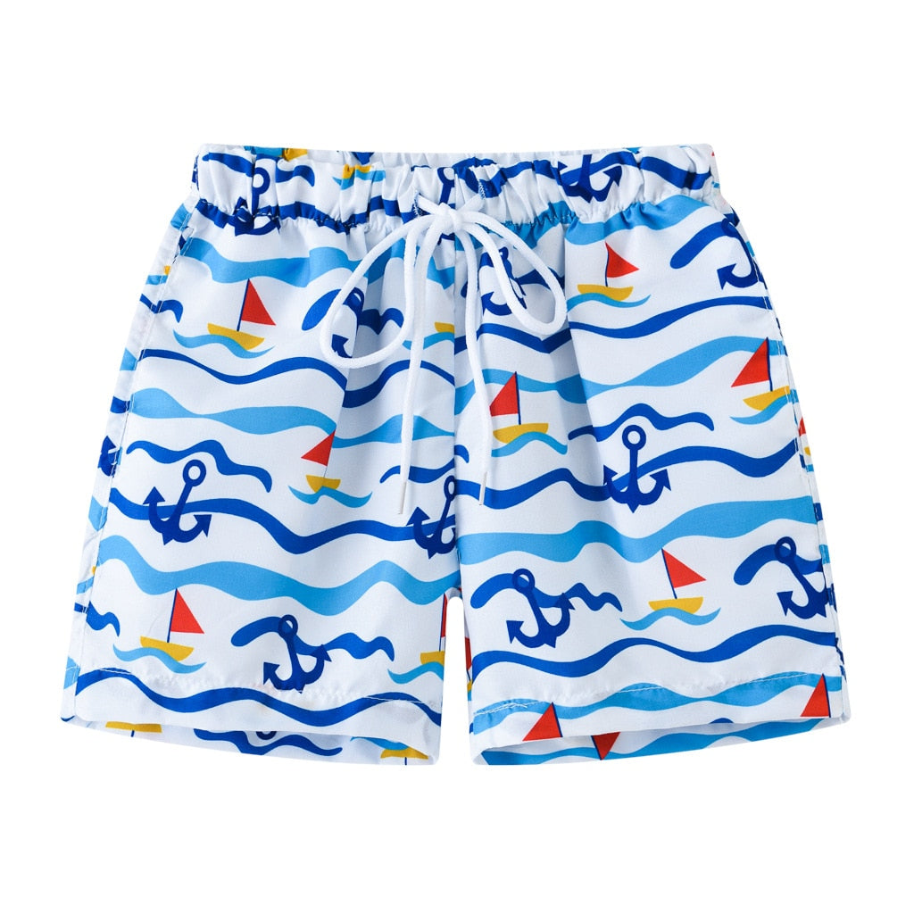 Kids Boys Beach Shorts Cartoon Print Summer  Swimwear