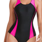 new one-piece swimsuit sports competitive color matching women's swimsuit