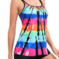 2023 new swimsuit women's sexy split swimsuit temperament colorful printed ins style hot spring swimsuit for women