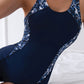 New swimsuits for women, one-piece spliced sports swimsuits
