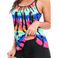 2023 new swimsuit women's sexy split swimsuit temperament colorful printed ins style hot spring swimsuit for women