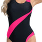 New one-piece swimsuit sports racing sexy color-blocked women's swimsuit.