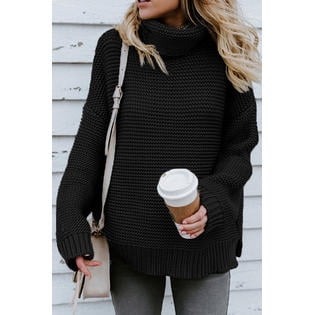 Women Warm High Collar Loose Sweater - C4024USW