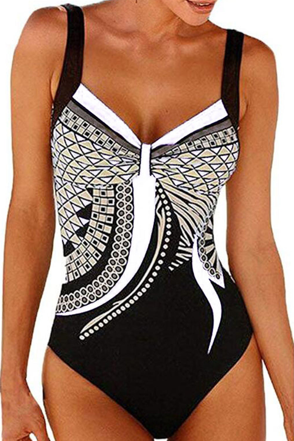 Jhon Peters Women Beautiful Printed Pattern Halter Neck Modern Styled Slim Fit Amazing Swimwear-JPWSWC7200