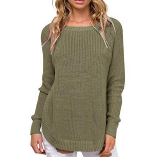 Women Long Sleeve Thick Wiinter Sweater - C4001KMSW