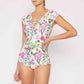 Women's Marina West Swim Bring Me Flowers V-Neck One Piece Swimsuit Cherry Blossom Cream