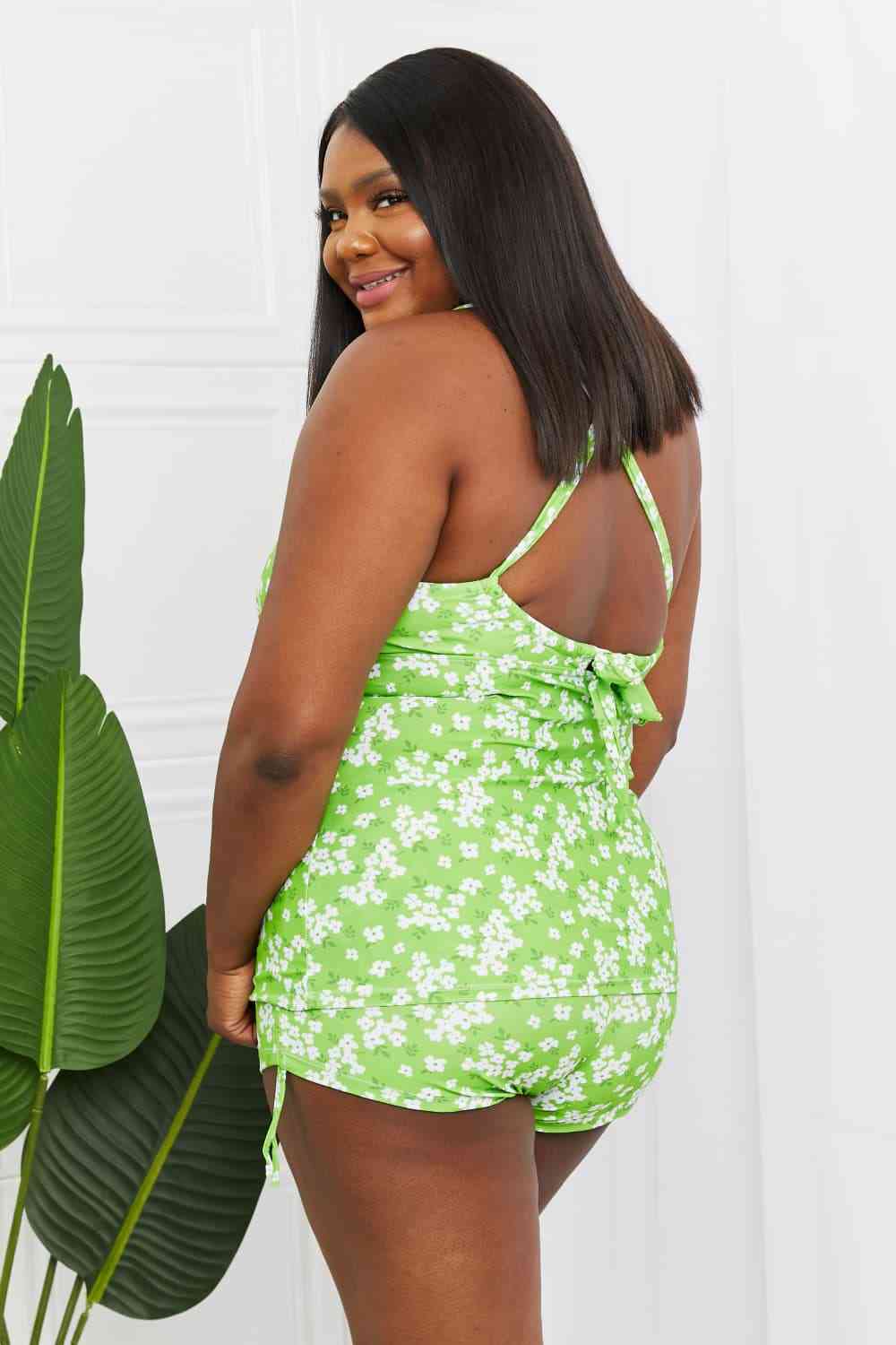 Women's Marina West Swim By The Shore Full Size Two-Piece Swimsuit in Blossom Green