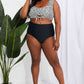 Women's Marina West Swim Sanibel Crop Swim Top and Ruched Bottoms Set in Black