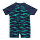 One-piece Swimsuit Printed Short Sleeves Swimwear Sun Protection Baby Boys' Sunsuit Swimming Suit