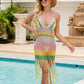 Long Fringe Cover Up Sarong Beach Dress  Swimsuit Swimwear