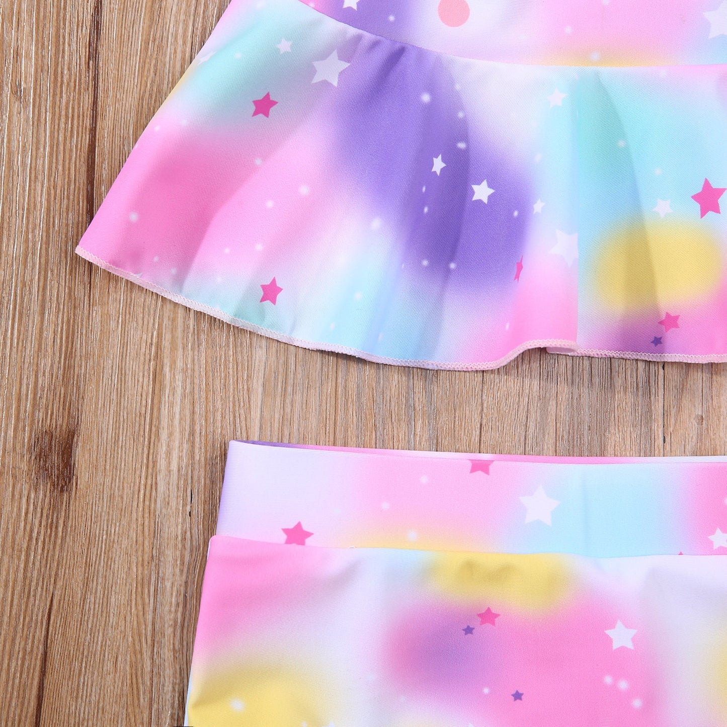 Baby Girls Unicorn Printed Ruffle Beachwear Swimsuit