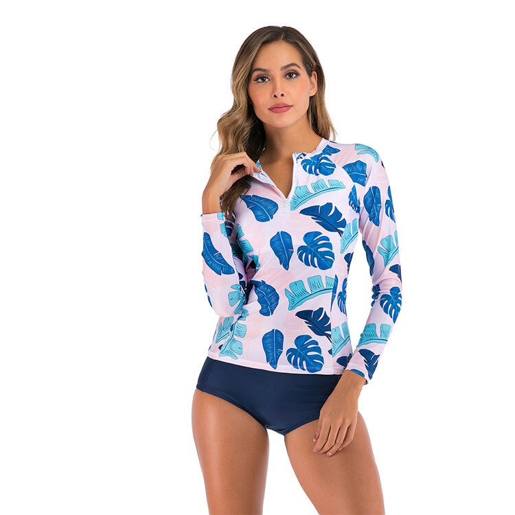Women Two piece Swimsuit  Large Sizes Long Sleeve Biquini Tankini Swimsuits For Women