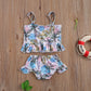 Toddlers Girl Bikinis Two-pieces Swimming Suit Coconut Tree/Leopard Printed  Swimwear