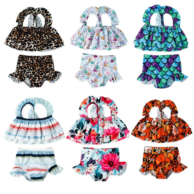 Kids Swimwear Infant Baby Girl Two Pieces Summer  Swimming Suits