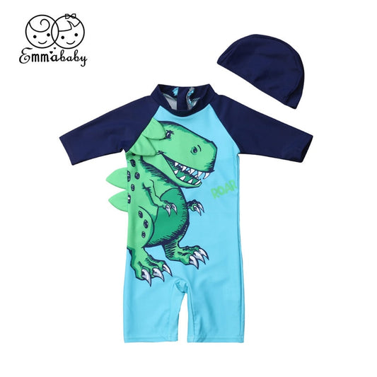 Toddler Boy Swimwear Dinosaur Romper Summer Bechwear Swimming Suit