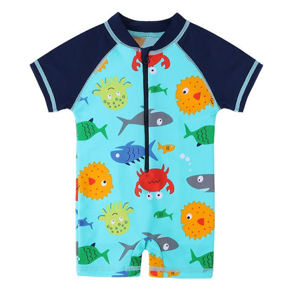 Baby Boy Swimwear One Piece Sun Protection Swimsuit Toddler Infant Bathing Suits for Boys Kids