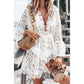 Women Summer Bikini Cover Up Floral Lace Hollow Crochet Swimsuit Cover-Ups For Women
