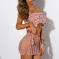 Women Beach Knitting Swimsuit  Off Shoulder Swim Skirt Lace-up Cover Ups