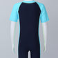 Kids Boys Short Sleeve One-piece  Swimwear Bathing Suit Rash Guard For Boys