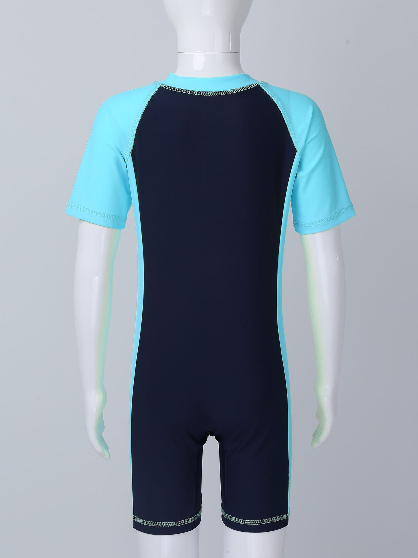 Kids Boys Short Sleeve One-piece  Swimwear Bathing Suit Rash Guard For Boys