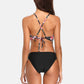 Women Halter-neck Vintage Floral Print Swimwear Bikini Set Two Pieces