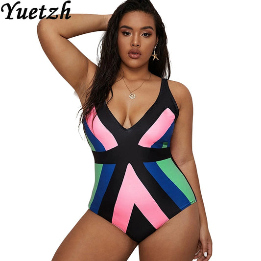 Women Plus size Swimsuit One Piece Beachwear Swimwear