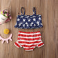 Kids Swimwear Girls Bikini Sets Star Stripe Ruffle Swimsuit