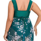 Two Piece Swimsuit Dress Women Tankini Plus Size Floral Swimwear Female Printed Bathing Suit Beach Wear Swimming - WSW50147