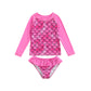 Baby Girl Two Piece Swimsuit Fashion Mermaid Print Long Sleeve Tops and Ruffles Shorts Swimsuits