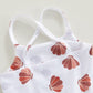 Kids Girls Swimwear 2 Piece Bikini Set Shells Print Sleeveless Ruffle Toddler Beachwear