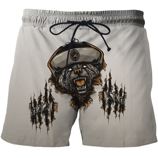 Men;s 3d beach pants Cartoon animal printed Swim Shorts