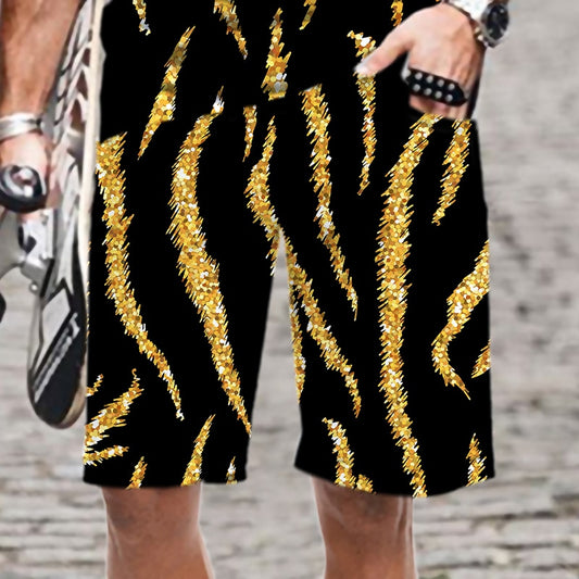 Men's Shorts Leopard Print Pattern Streetwear Elastic Waist Swimsuit Funny Man Casual Fashion Beach 3D Printed Short